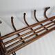 Portemanteau mural en bois courbé ancien 1900, 5 patères et un porte chapeau