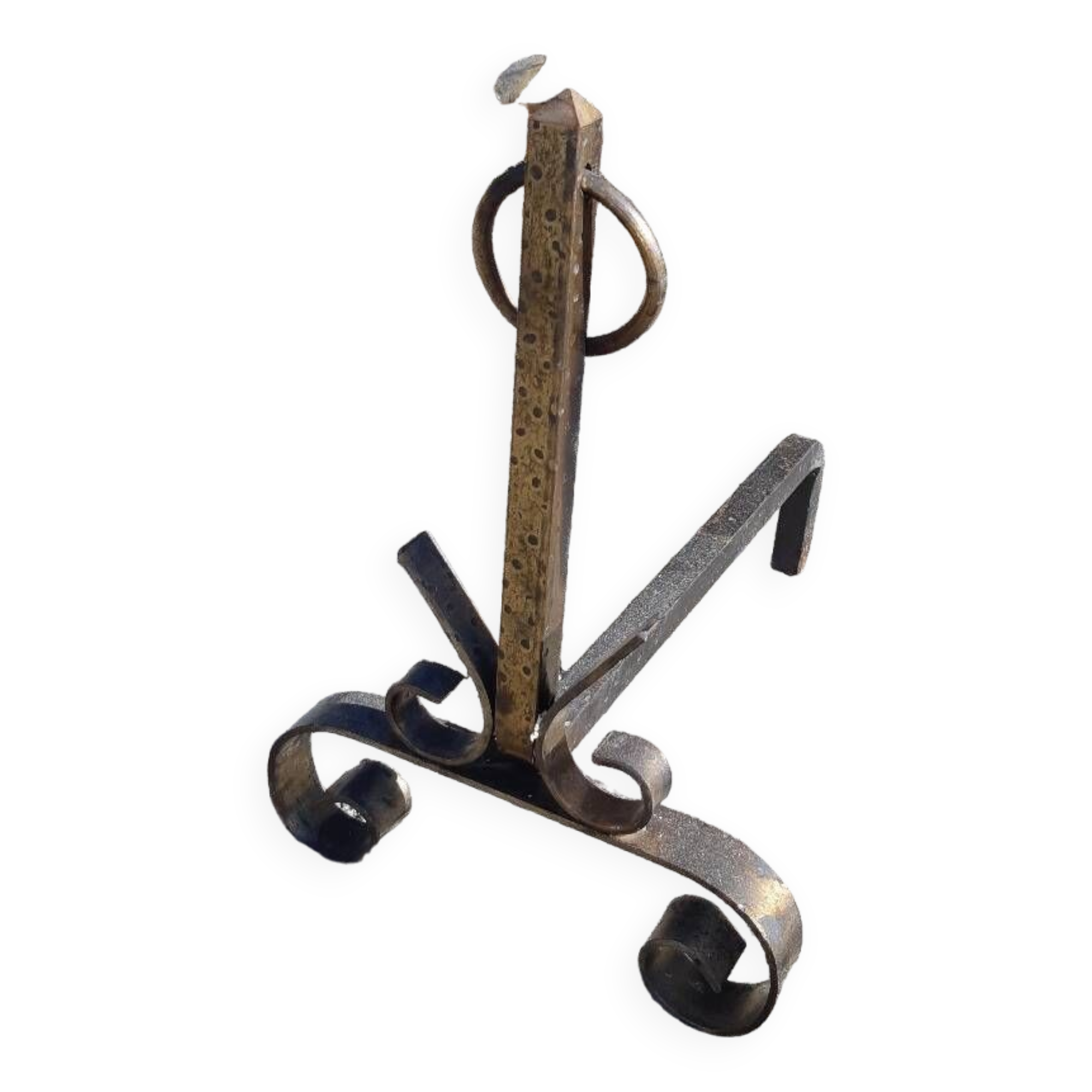 Pair of wrought iron andirons