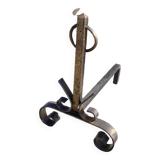 Pair of wrought iron andirons