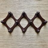 Extendable vintage wall coat rack