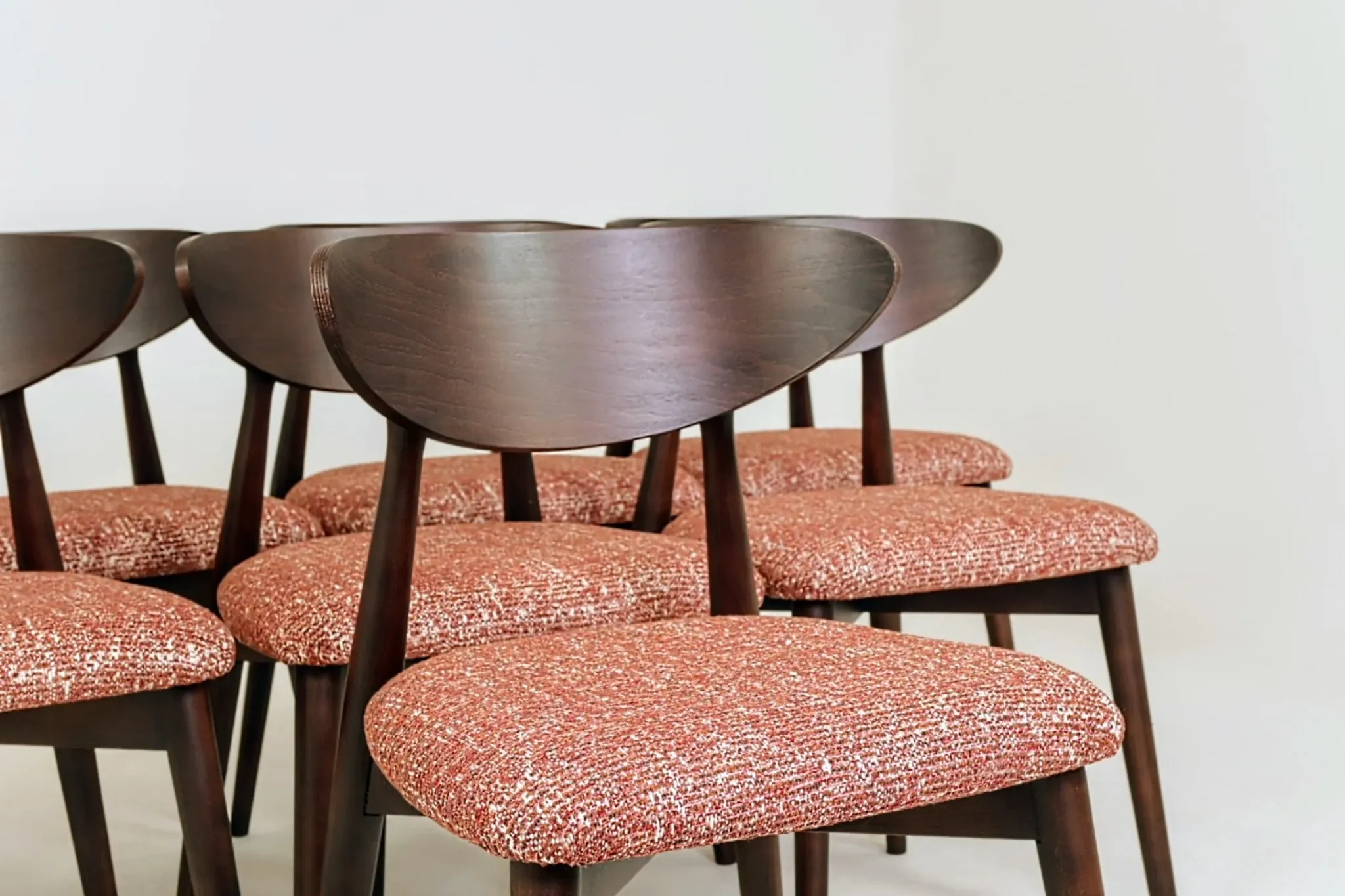 Dining chair set of 8 red crab