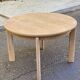 Scandinavian round extendable dining table stripped in oak 1980