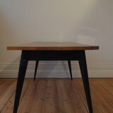 Tolix oak table
