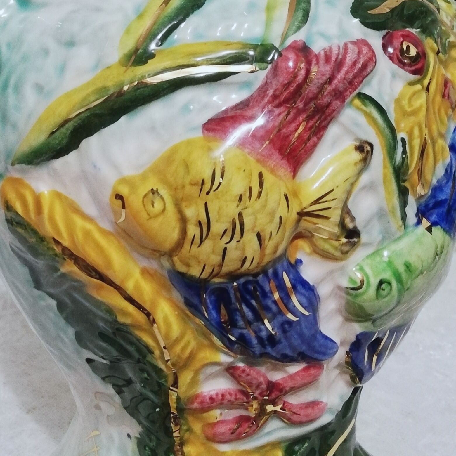 Ceramic pitcher vase signed Hubert Bequet