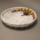 Large antique ceramic basket Castellan Man. Italy 20th century.