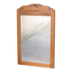 Art Deco fireplace mirror in light oak. Mercury glass.