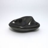 Ashtray in metallic black ceramic around 1950