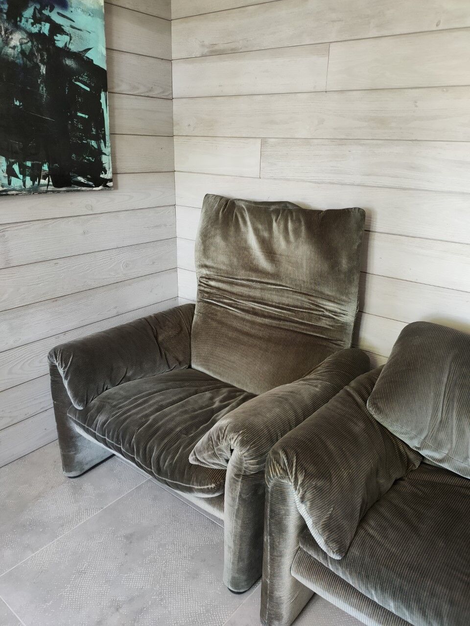 2 Maralunga chairs by Vico Magistretti for Cassina Italy