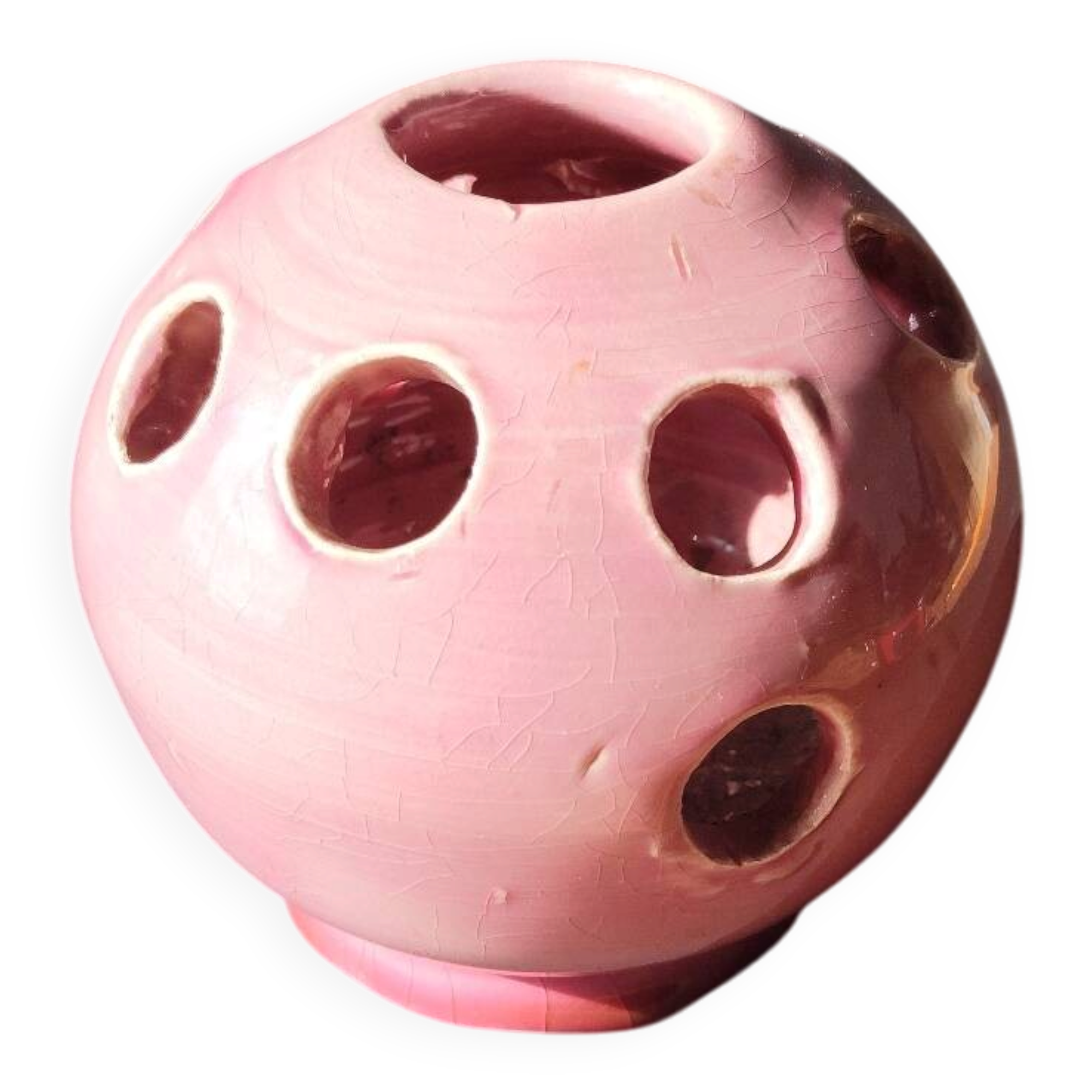 Charming ceramic enamelled flower picture, signed Louviers DK, production