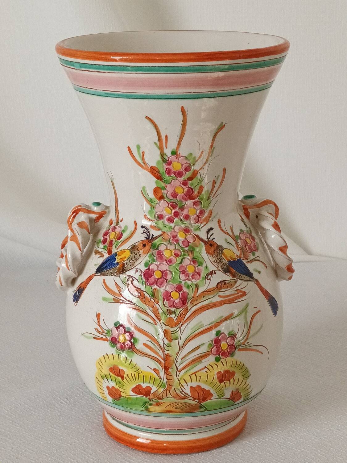 Handmade vintage ceramic vase from Italy.