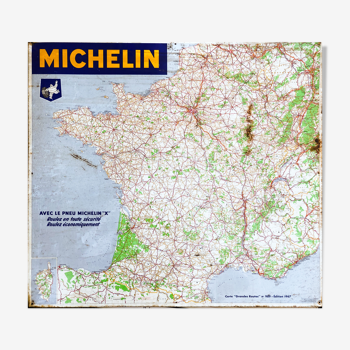 Metallic plate Michelin map