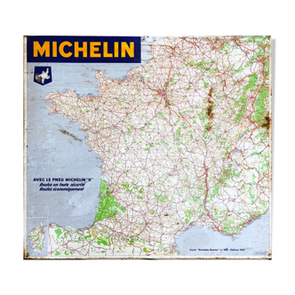 Metallic plate Michelin map