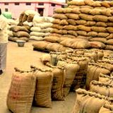 Bag of rice in burlap