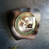 Clock vintage formica silent wall clock "ffr black and green"