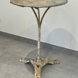 pedestal table, iron, cast iron and zinc guinguette table