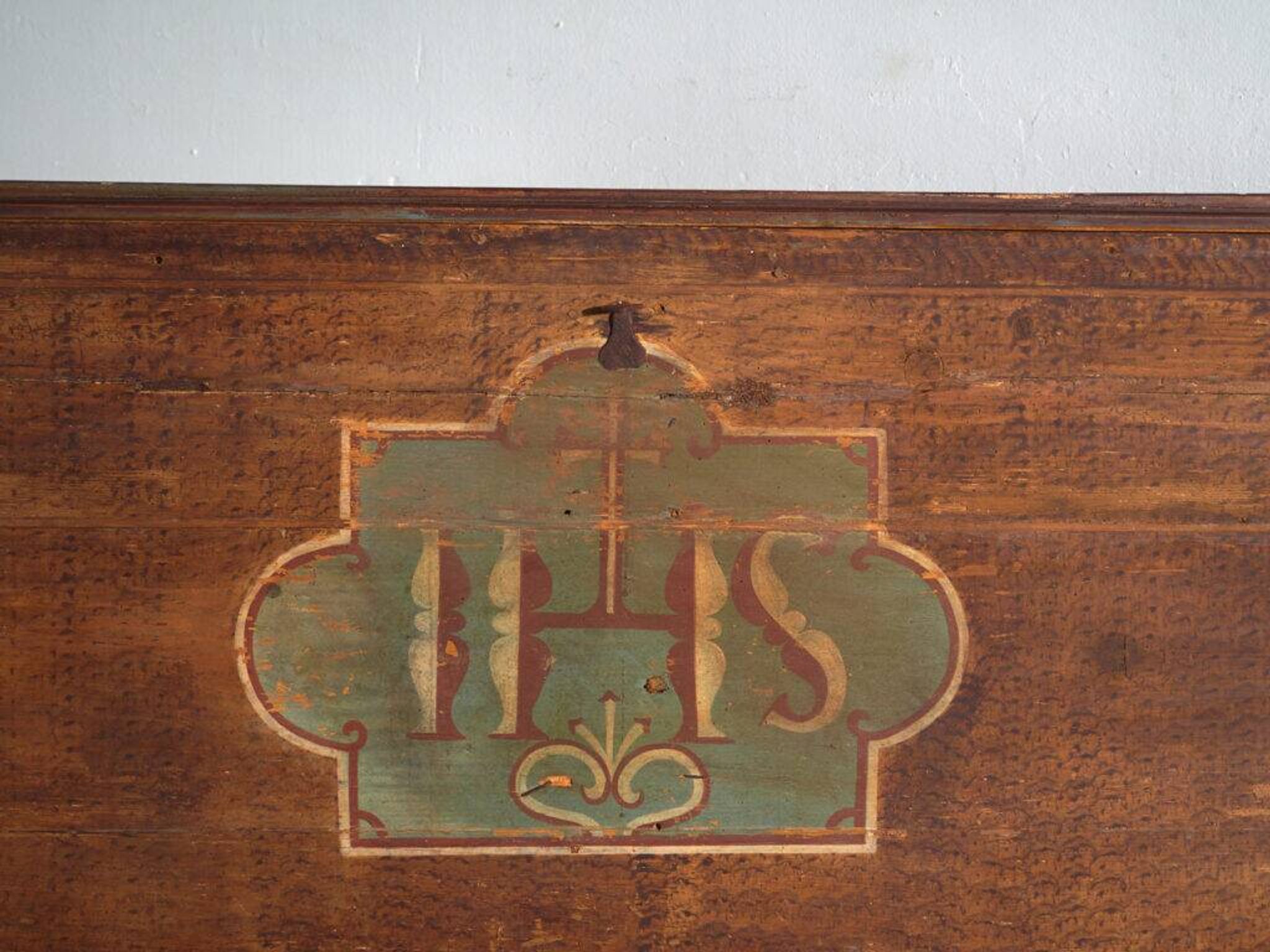 Antique polychrome wedding chest – Central Europe, circa 1850