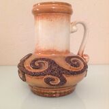Fat Lava beige ceramic vase by Strehla West Germany vintage 60s-70s