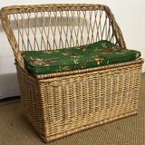 Vintage rattan chest bench