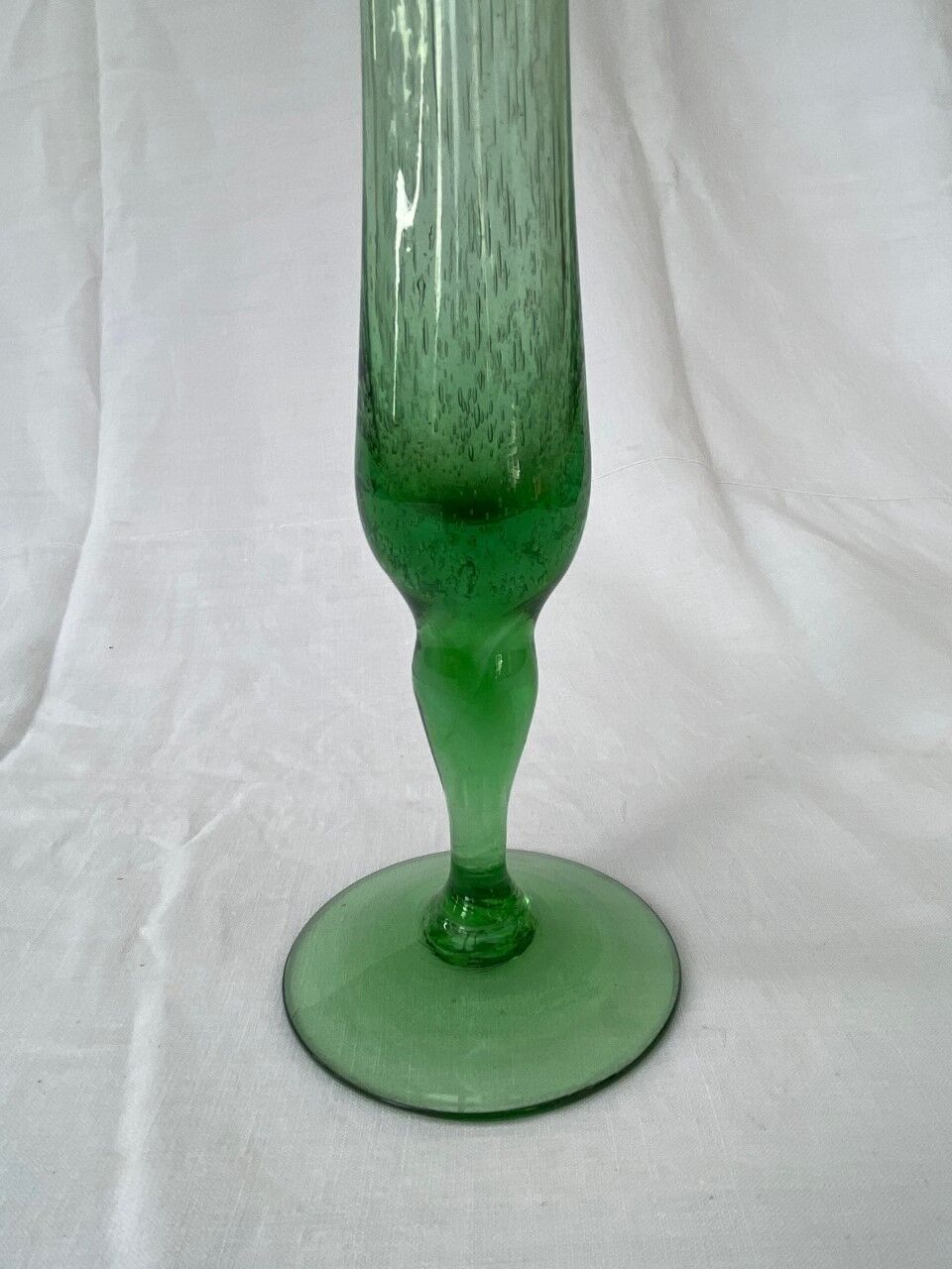 Green Biot blown glass vase