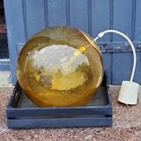 Parscot amber bubbled glass ball design pendant from the 70s