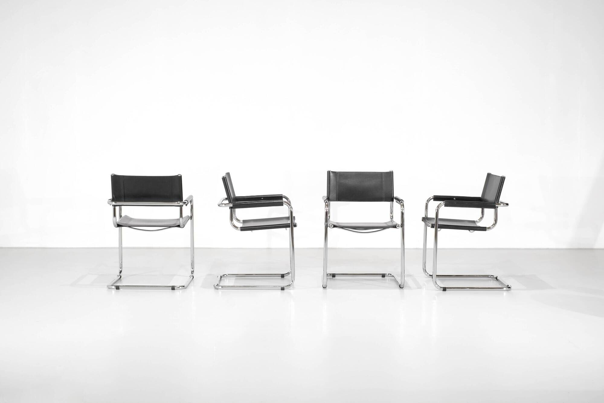 "S34" chairs by Mart Stam and Marcel Breuer for Fasem, Italy 1980s.