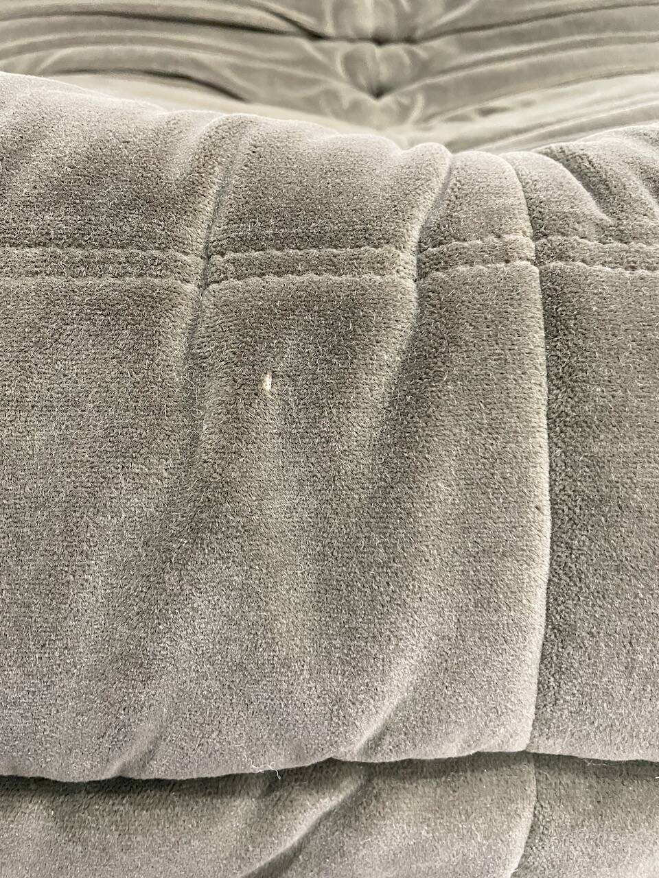 Vintage 2 and 3 seater green velvet togo set