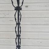 Black wrought iron floor lamp attributed to Gilbert Poillerat