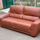 2 vintage burgundy brown leather sofas