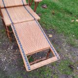 Vintage rattan chaise longue
