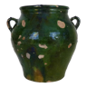 Pot à confit vert vernissé, sud ouest de la France, Pyrénées XIXème
