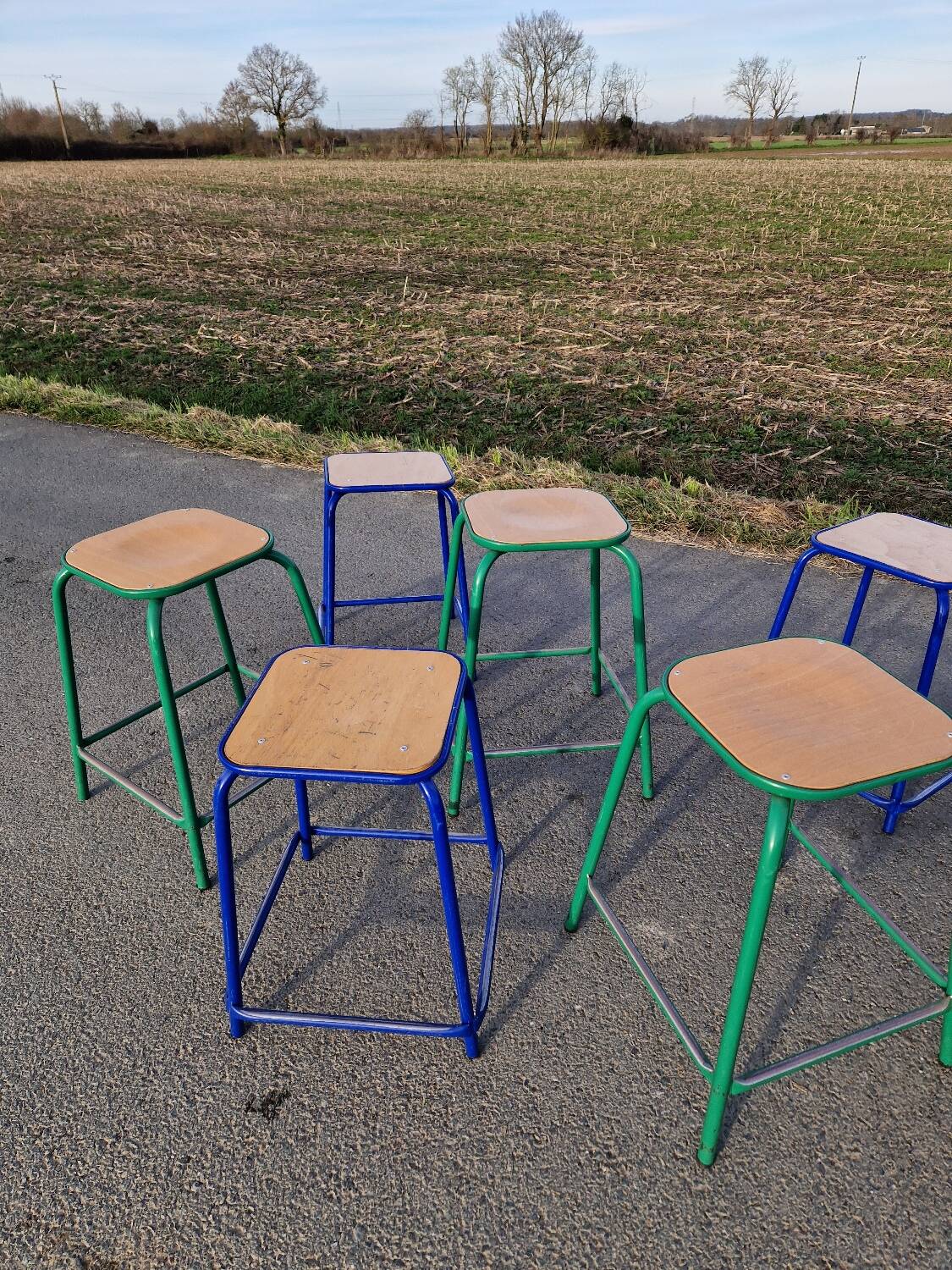 Lot de 8 Tabourets industriels atelier Gaston Cavaillon Mulca