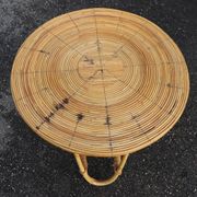 Table basse ronde en rotin style Audoux Minet
