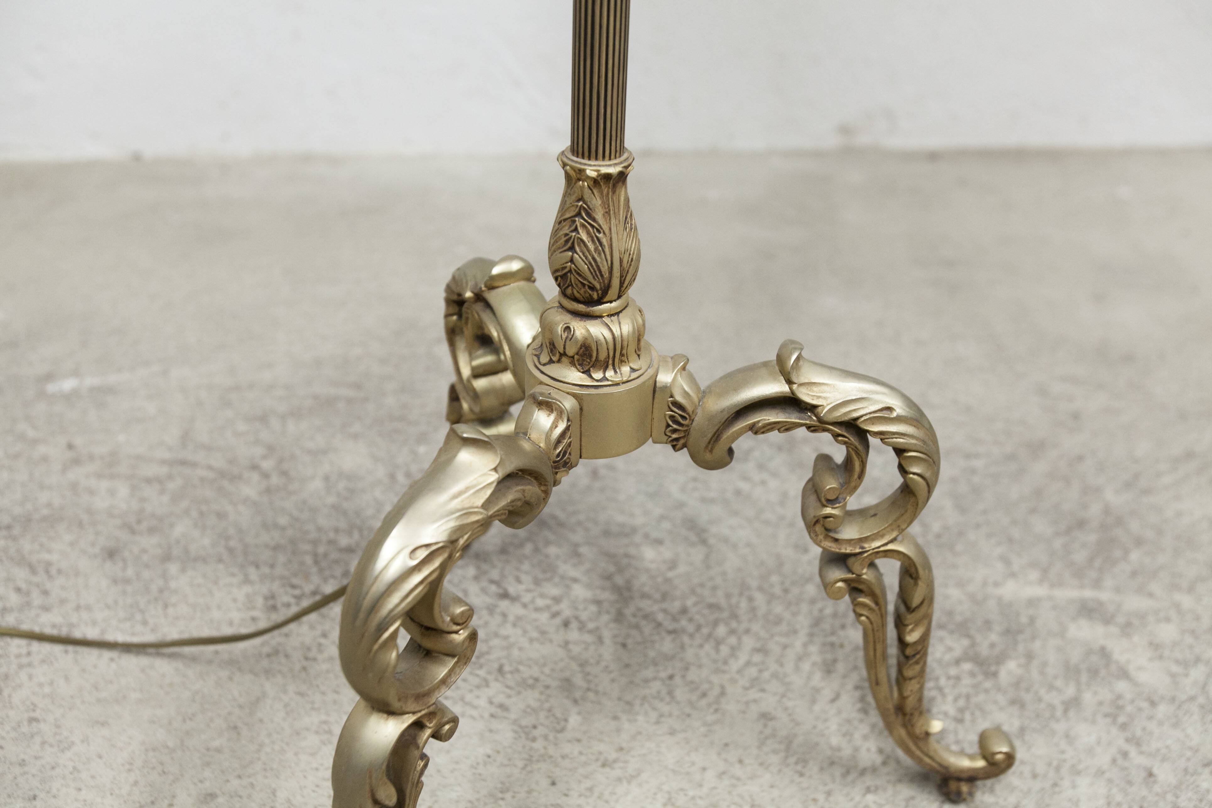 Bronze and white marble floor lamp 1960