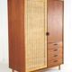 Sebastian Muggenthaler wardrobe - teak & Wicker - rare mid century design