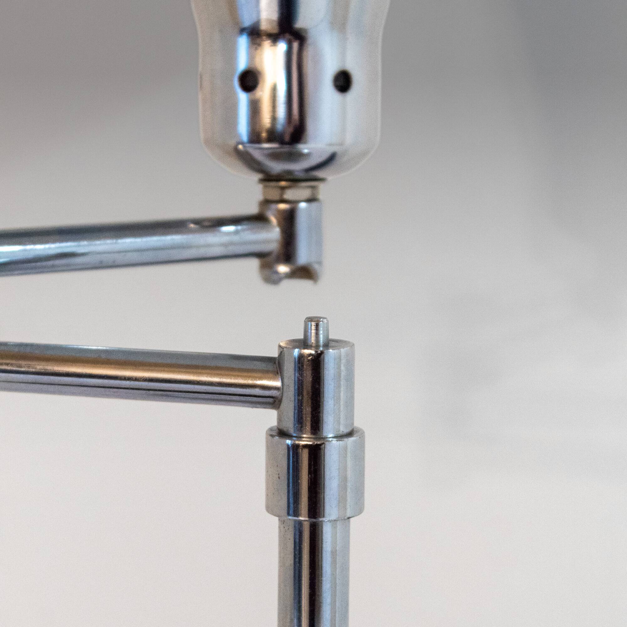 Bauhaus Chromed Desk Lamp with Adjustable Lampshade, Italy 1950s