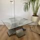 Table basse en chrome et verre François Monnet pour Kappa, 1970