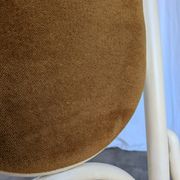 Vintage Thonet Bentwood Dining Chair: Cane Seat, Yellow Fabric Back