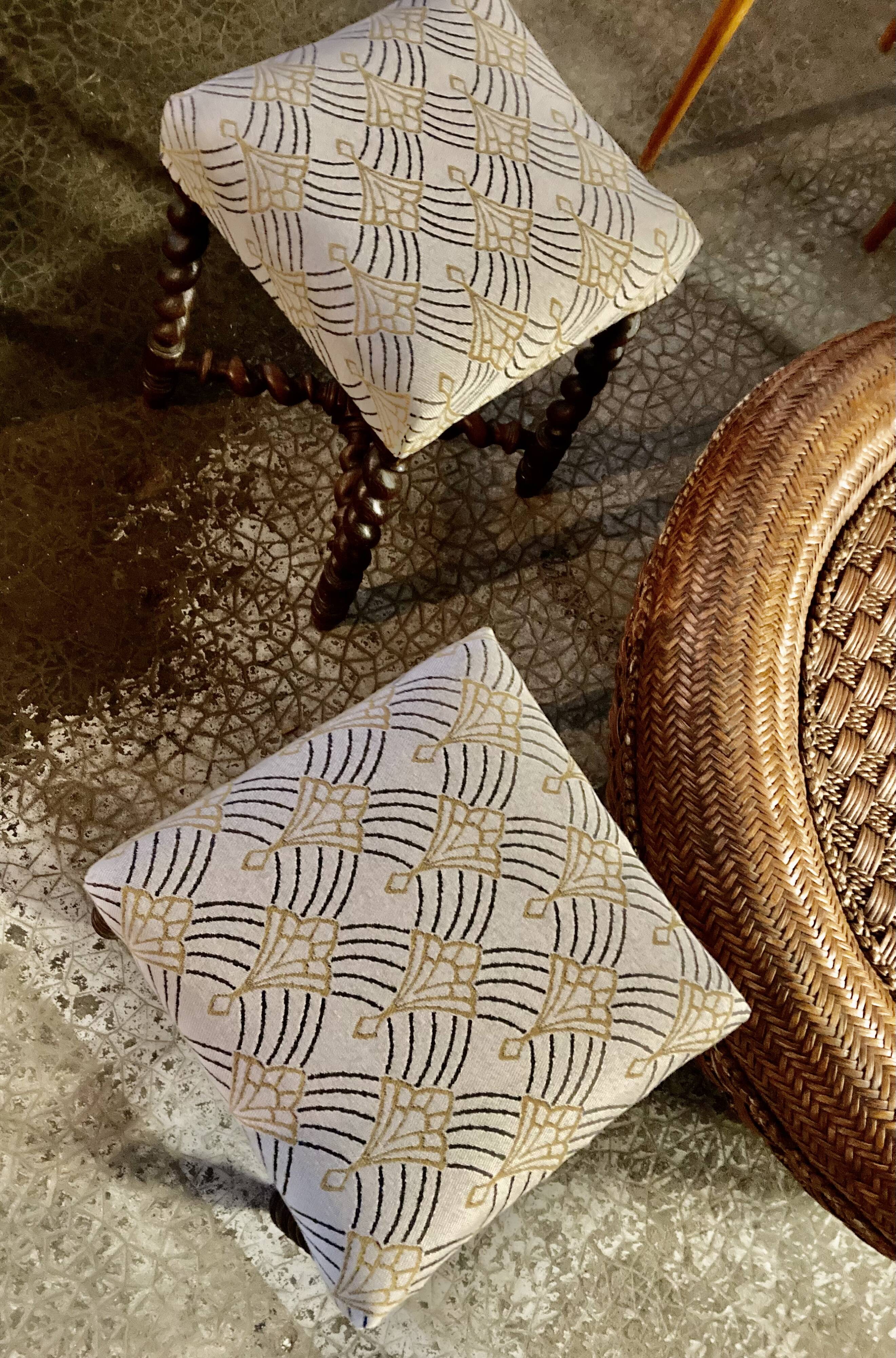 Pair of twisted foot stools