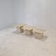 Set of 3 italian travertine coffee or side tables, 1980s