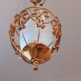60s pendant light in gold metal
