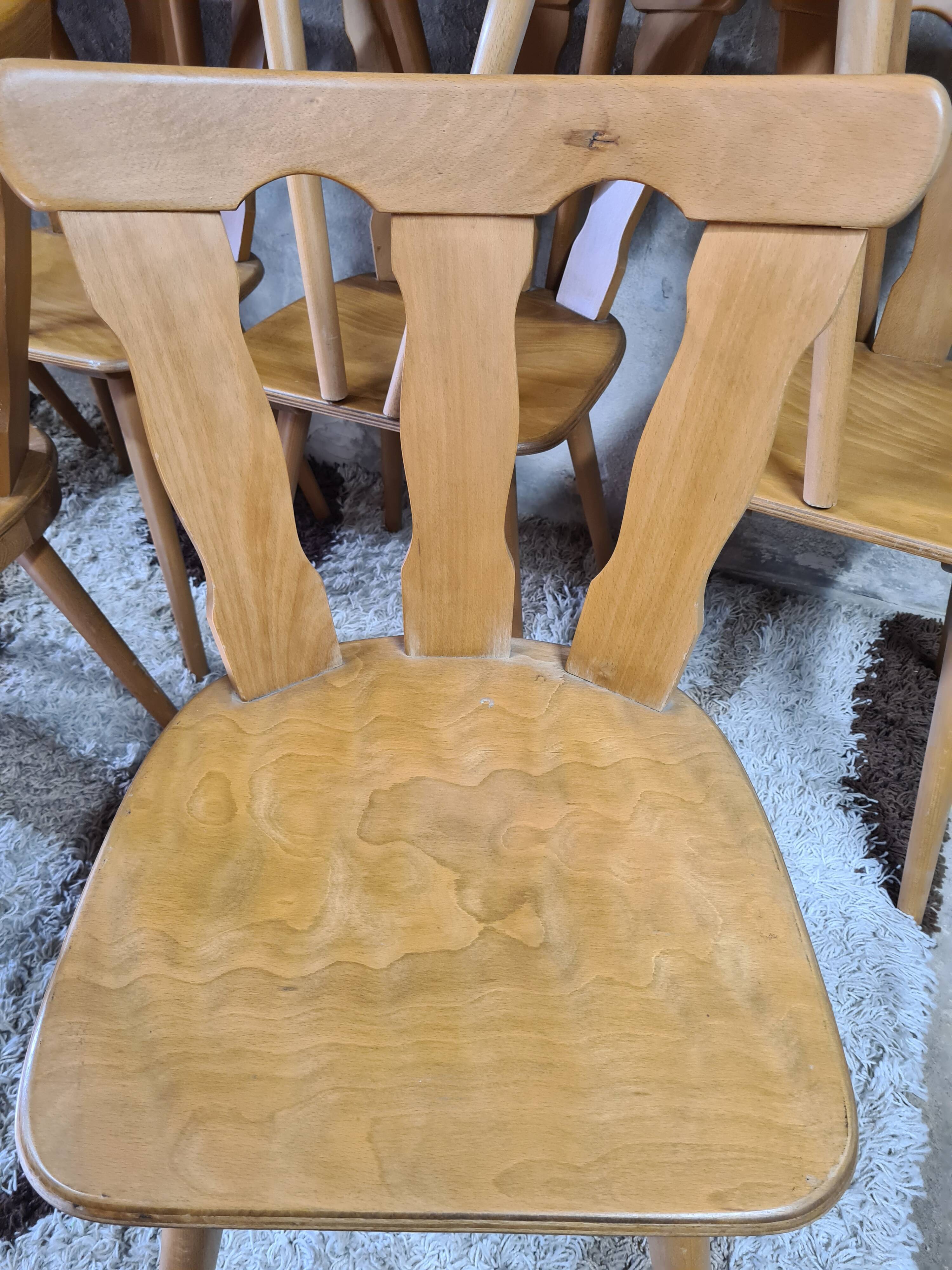 Set of 12 vintage Baumann 1970 bistro chairs