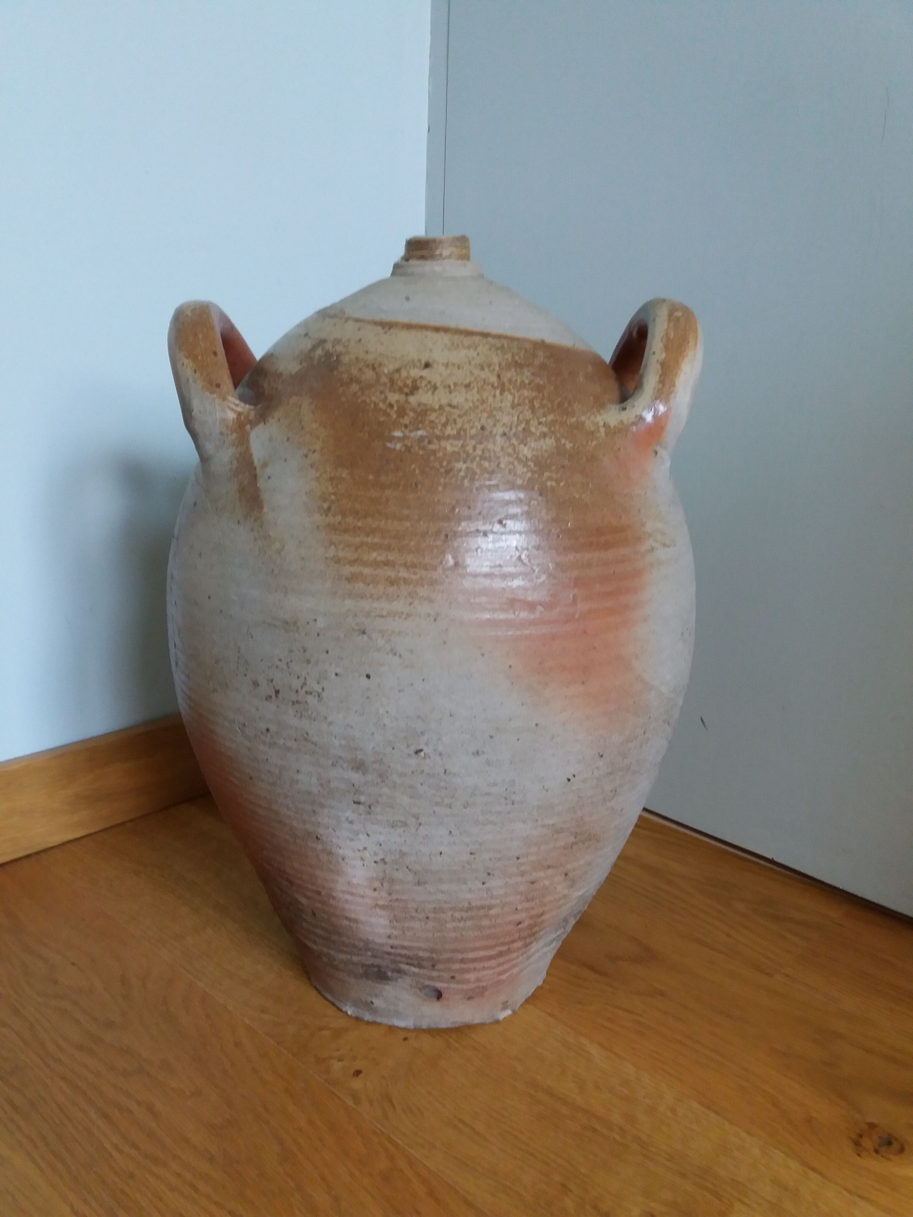 Stoneware vinegar jar