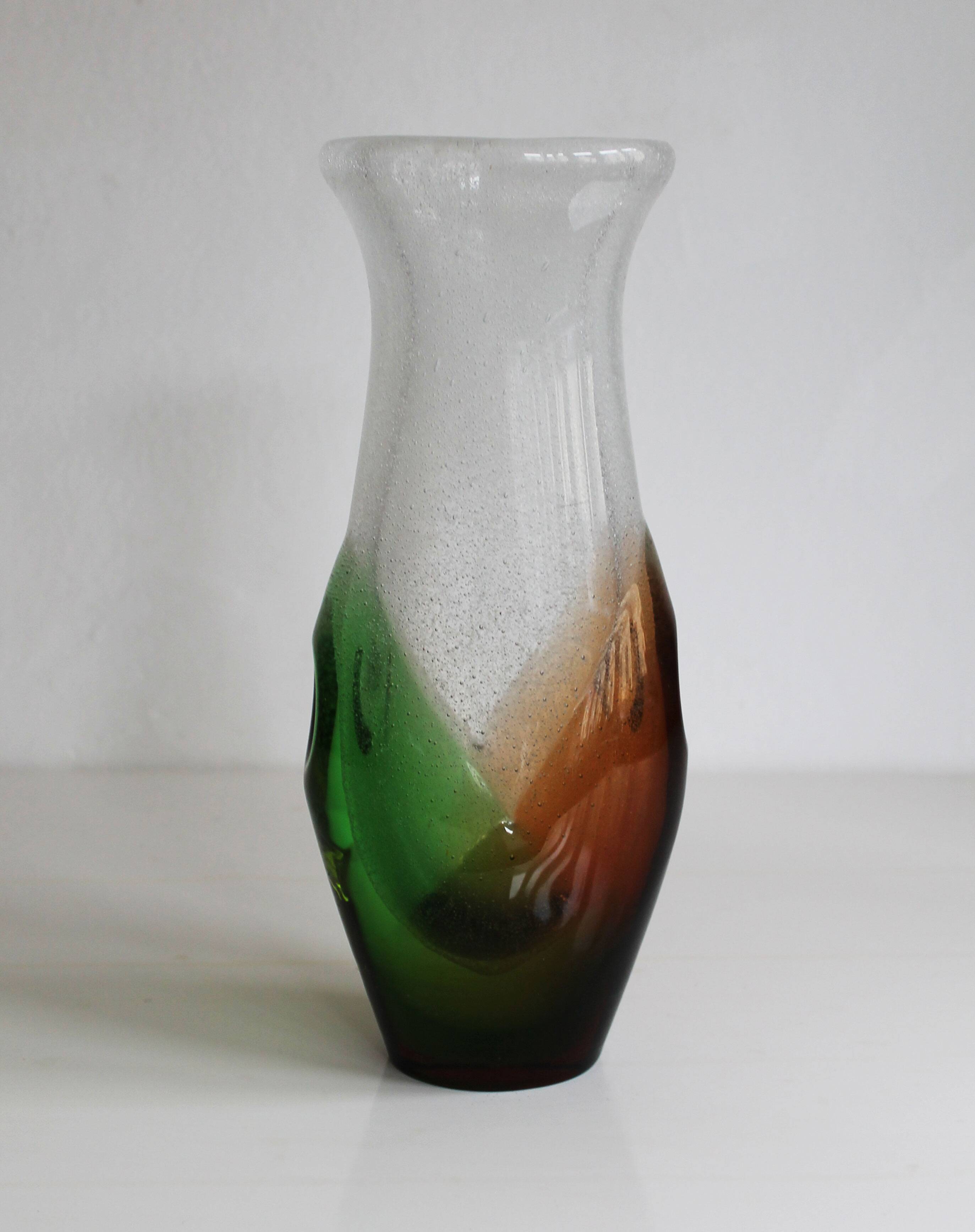Vase en verre d'art des années 1970 par Frantisek Spinar - Modèle 7609/23