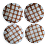La Redoute x Selency lot de 4 assiettes dessert marron