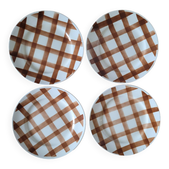 La Redoute x Selency set of 4 brown dessert plates