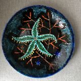 Round earthenware plate by Emile Rocher