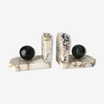 Black and white marble bookends