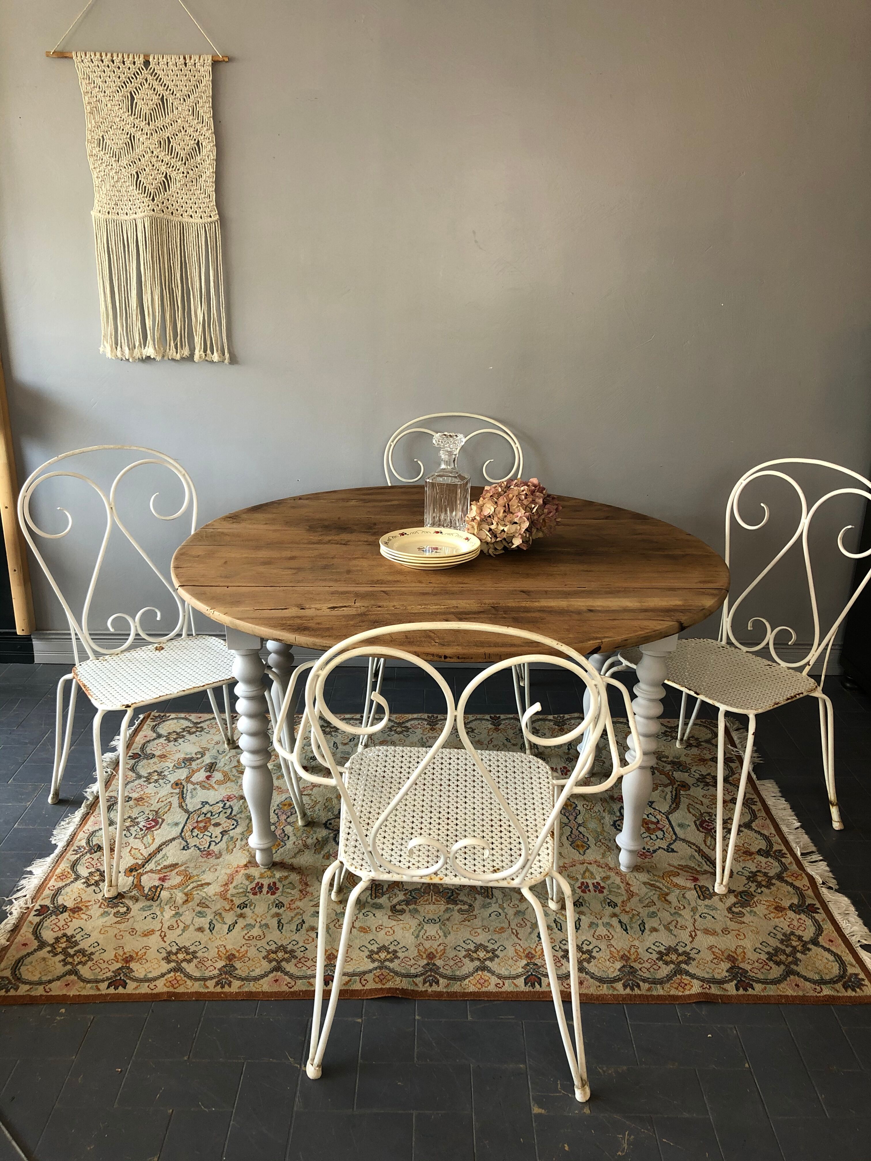 Old flap round table