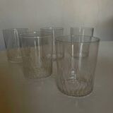 Set of 5 Baccarat modernist Ecailles water goblets