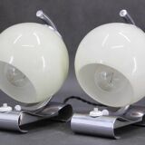 Paire de lampes de table Art Déco chromées des années 1930, Tchécoslovaquie